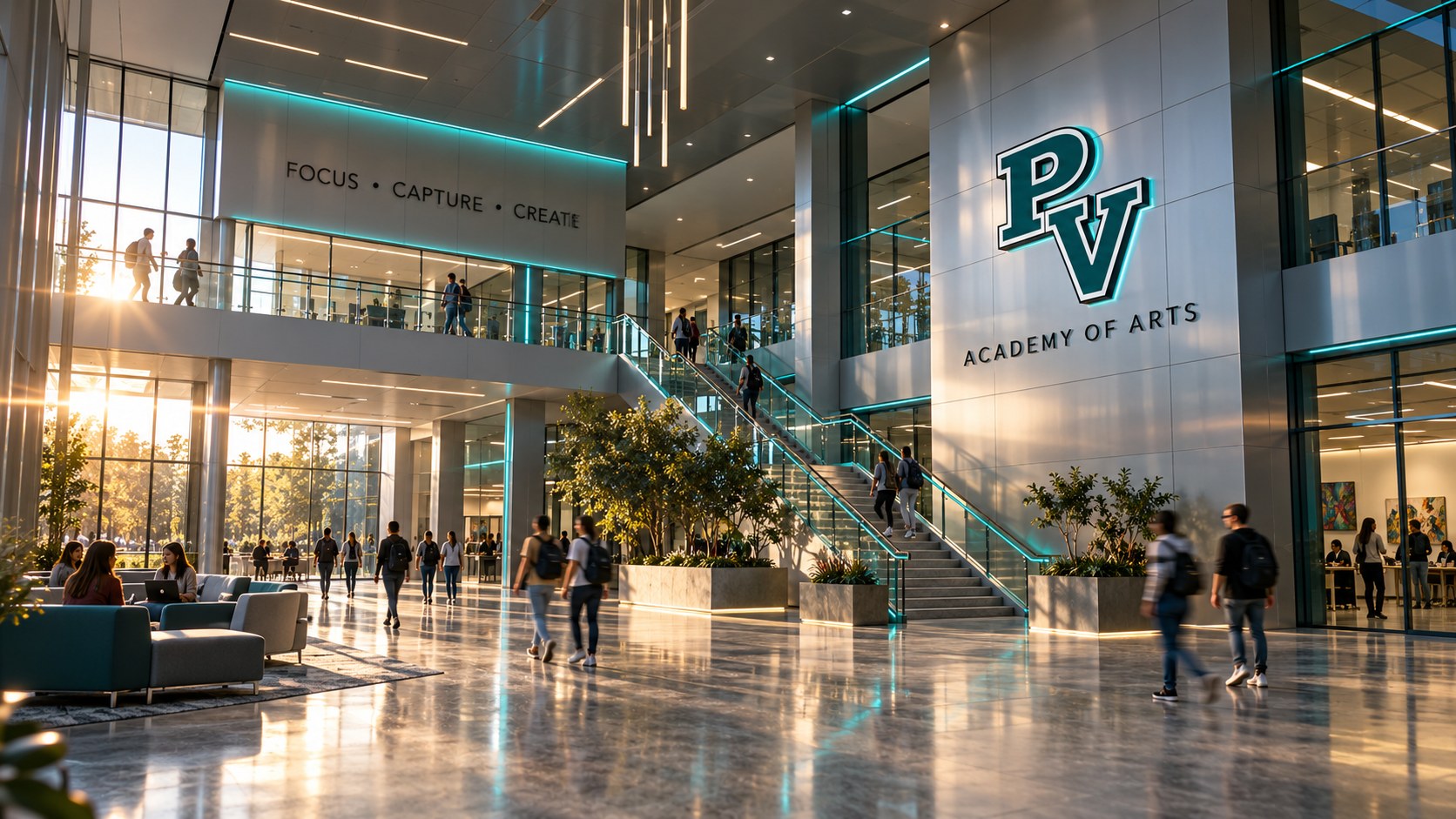 PV Academy of Arts building lobby interior, Digital Arts