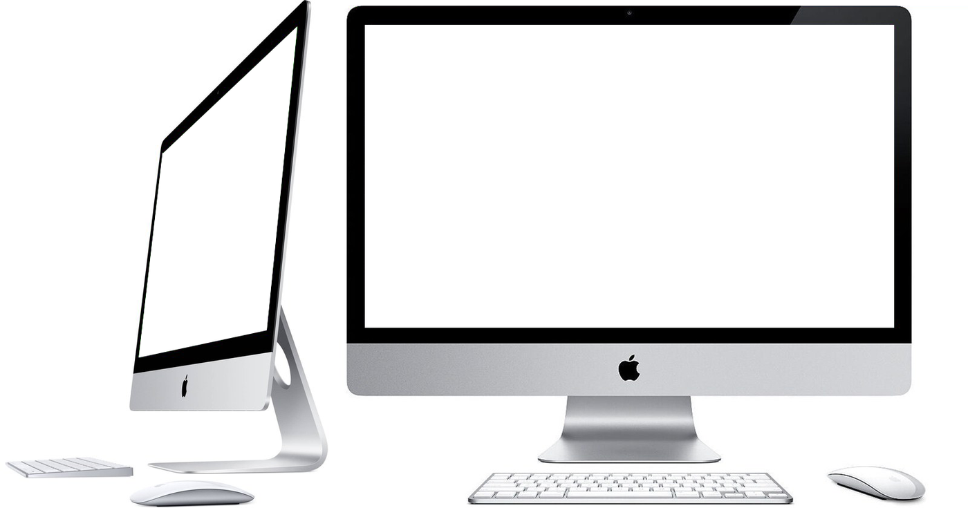 iMac 27 inch mockup with a blank screen