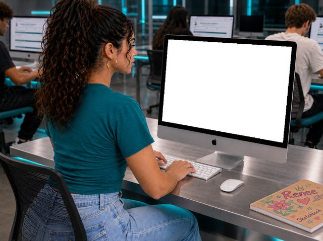 Renee Reflection mockup template for Digital Arts, preview